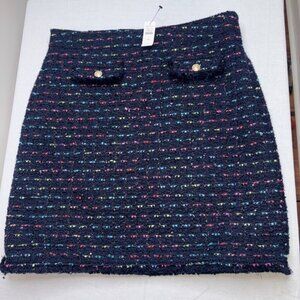 NEW NWT Talbots Rainbow Tweed A-Line Skirt Gold Buttons Classy Traditional 10